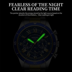Reloj de Lujo NIBOSI para Hombre, Reloj Deportivo de Cuarzo, Resistente al Agua, Luminoso, Cronógrafo de Acero Inoxidable, Reloj Masculino - Product Image 6