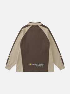 Camiseta de Manga Larga Raglán para Hombre, Diseño de Bloques de Color en Contraste, Mezcla de Algodón, Estilo Deportivo Casual - Product Image 4
