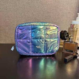 Waterproof Diamond-<b>Quilted</b> Cotton-Filled Cosmetic <b>Bag</b> Nylon Custom Embroidery <b>Makeup</b> Storage <b>Bags</b> for Travel Women Men Fashion - Product Image 2