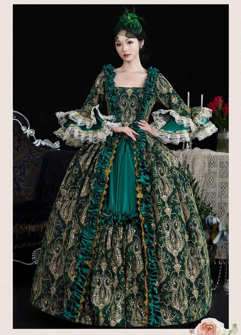 medieval ball gown long ruffled sleeves gold and black