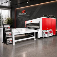 Machine d'impression flexographique Oray avec système d'alimentation par chaîne pour boîtes en carton ondulé de petite taille, impression combinée