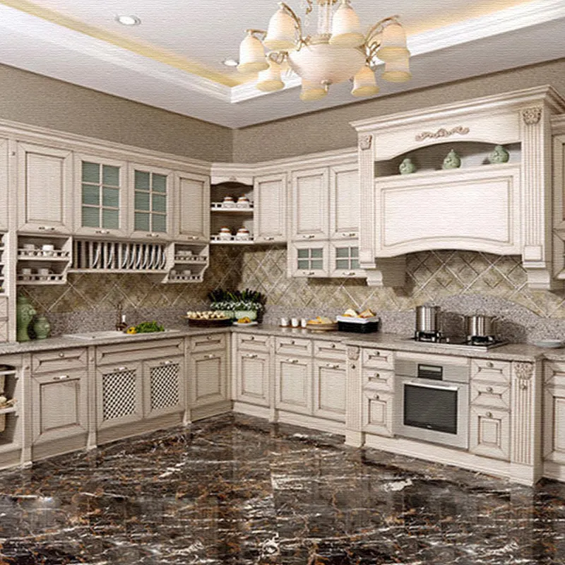 italian cabinet luxury white kitchen cabinet with counter top for villa house