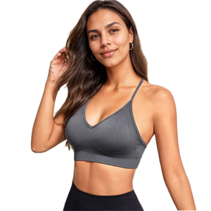 Soutien-gorge de sport ultra-fin mat sans couture, hautement élastique, à col halter, soutien-gorge de yoga, beau, été, fitness, dos antichoc, simple - Product Image 1