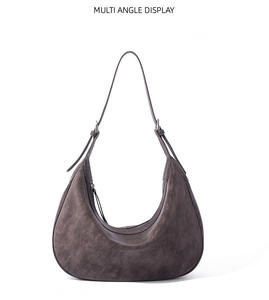 Bolso de Hombro de Cuero Vintage para Mujer, Bolso de Hombro de Cuero Esmerilado de Moda, Bolso de Lujo para Uso Diario - Product Image 3