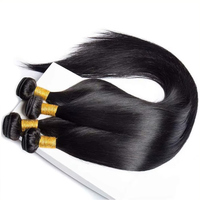 Paquetes de Cabello Humano Mixto con Cierre, Cabello Virgen Liso Natural con Cierre, Frontal de Encaje HD 12A y Paquetes de Cabello