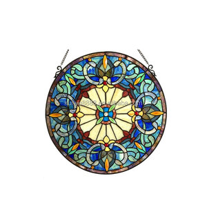 Solid Structure 30 CM Diameter Chinese Stained Glass European Design Gold Plated Eco-Friendly Bedroom Gym <b>Window</b> Panel Sun - Product Image 5