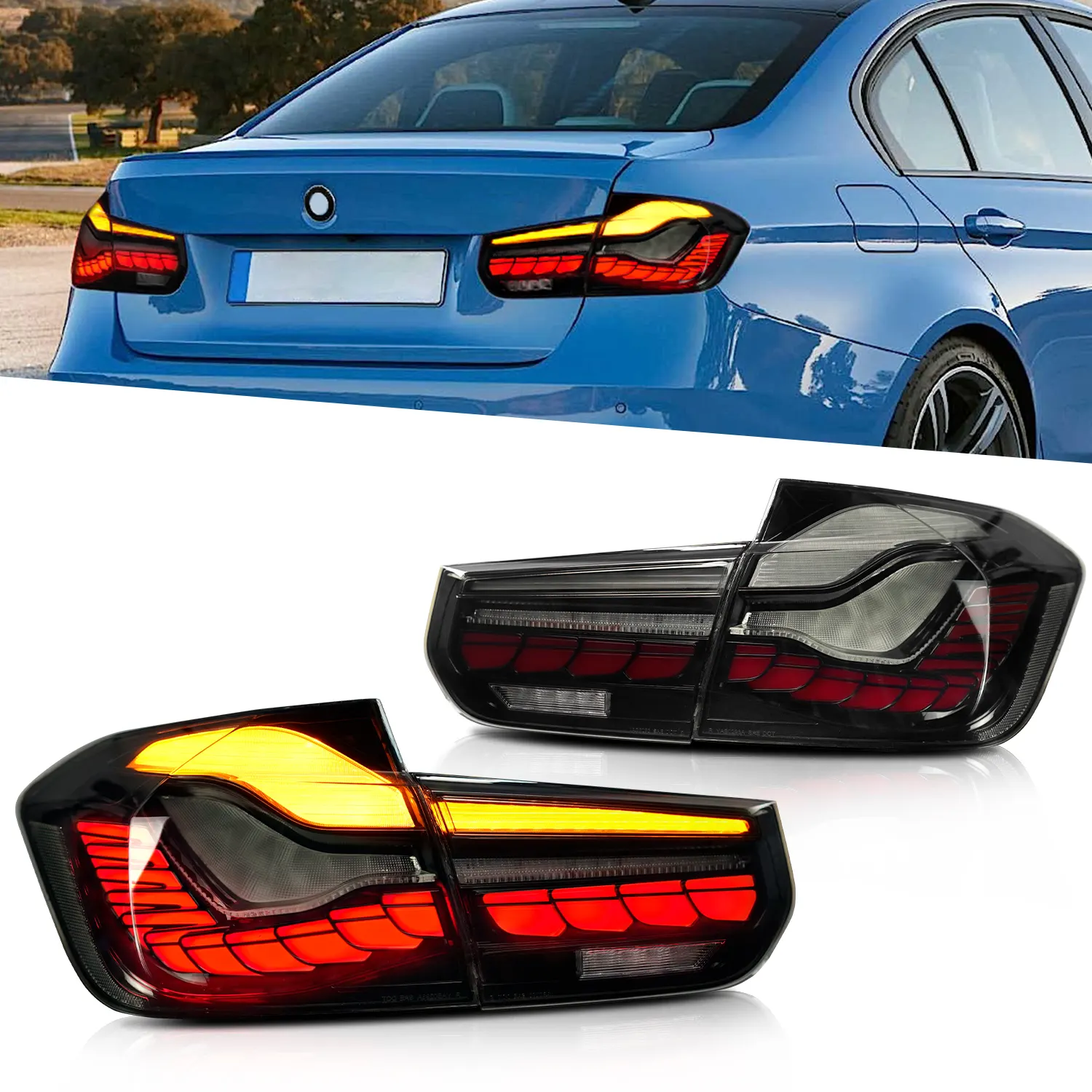 For BMW 3 series led taillight M3 design look with the starting sequence DRL taillamp 2013-2018 For F30 F35 F80 taillight
