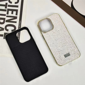 Long lanh Bling PC kim cương đính cườm trường hợp điện thoại cho <span class=keywords><strong>Iphone</strong></span> 15 16 14 Pro cộng với Max Cover quay lại - Product Image 3