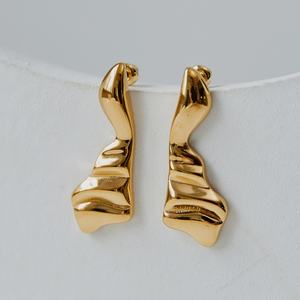 ต่างหูวินเทจกันน้ำ สแตนเลสสตีลคลาสสิก ชุบทอง 14k 18k PVD เครื่องประดับแฟชั่นสำหรับผู้หญิง - Product Image 4