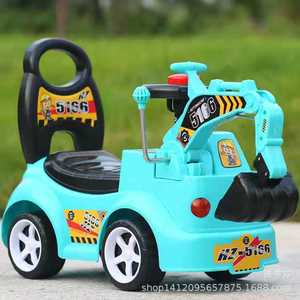 KZ-5166 Children's Twist Car Excavator Four Wheel Gliding Walker With Lights Music Baby Walking Toy Cartoon Plastic Unisex - Product Image 2