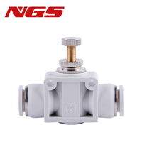 Nouvelle vanne de régulation d'air NGS LSA12, contrôleur de débit, raccord pour tuyau pneumatique PU 6 mm, raccord rapide SA4 PA6 8 PSA10 Speed 1