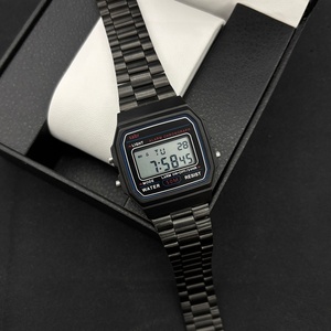 F91W นาฬิกาดิจิตอลแนวสปอร์ตสำหรับผู้ชายแบบย้อนยุคสายสเตนเลสสตีลอัลลอยด์สำหรับผู้ชายและผู้หญิง - Product Image 4