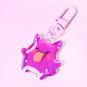 Custom Double-Sided UV Printed Epoxy Acrylic Phone Keychain Glitter Powder Plastic Anime Style Phone Charm <b>Cartoon</b> Metal Pendant - Product Image 6