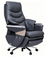 Chaise de bureau exécutive en cuir PU au design moderne, chaise de jeu avec massage, soutien complet du corps, hauteur réglable, cadre en aluminium
