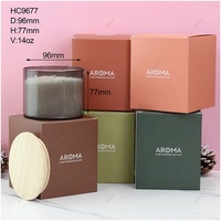 Vente en gros classique 14oz conteneur de bougie parfumée de grande capacité avec couvercle pot de bougie en verre transparent à haute teneur en borosilicate pour décembre