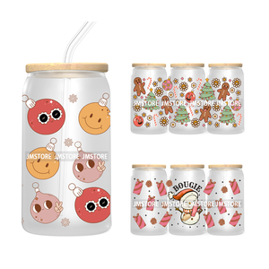 Buon natale <span class=keywords><strong>Boujie</strong></span> pupazzo di neve inverno Vibes stagione delle vacanze 16OZ UV DTF Cup Wrap pronto ad applicare per libey bicchiere - Product Image 1