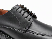 Chaussures Richelieu en cuir véritable noir pour hommes, à lacets, bout rond, bout mocassins, semelle confortable en caoutchouc, pour le bureau, les affaires, les mariages