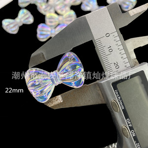 Nœud irisé en acrylique 22 mm pour accessoires de bijoux DIY, pinces à cheveux, chaînes de coque de téléphone - Product Image 1