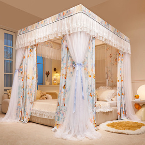 Rideau de lit de luxe épaissi à double pôle et double ombrage intégré pour la maison Imprimés thermiques coupe-vent de princesse <span class=keywords><strong>Moustiquaire</strong></span> - Product Image 4