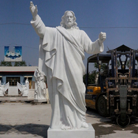 Statue de Jésus-Christ Rédempteur en marbre blanc grandeur nature, sculpture religieuse célèbre en pierre naturelle pour église extérieure