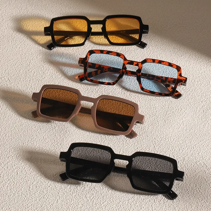Dropshipping nuevas mujeres hombres pequeño cuadrado Retro UV400 gafas de sol resistentes diseño de marca moda sombra Gafas De Sol para foto