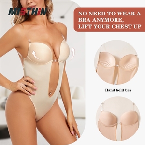 Body sculptant sans dos, string sans couture, T bas, mince, contrôle du ventre, gaine amincissante pour femmes - Product Image 5