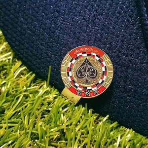 Ensemble de marqueurs de balle de golf en émail de qualité supérieure avec clip magnétique pour chapeau, marqueurs de balle de golf en métal dans une boîte en étain dorée, logo personnalisé - Product Image 6