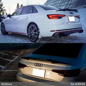 For A4/S4 B9 B9.5 M4 Style Real Honeycomb Carbon Fiber Material <b>Rear</b> <b>Spoiler</b> Trunk Wing 2017-2024 - Product Image 6