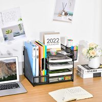 Organizadores de Escritorio para Suministros de Oficina con Cajón, Bandeja para Papel de 5 Niveles, Organizador de Archivos, Organizador de Datos, Estante para Archivos A4