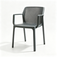 Fauteuil en plastique perforé résistant aux intempéries pour terrasse extérieure, jardin, usage commercial