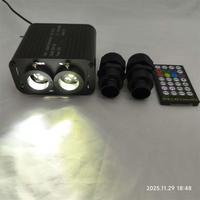 Kit de plafonnier Starlight à fibre optique 20W RGBW à 2 têtes, éclairage de plafond à fibre optique pour voiture et cinéma maison