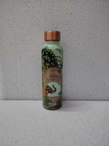 Meena Printed <b>Copper</b> Water Bottle Decorative Metal Drinkware <b>Copper</b> Finish <b>Gift</b> Use Metal Crafts - Product Image 1