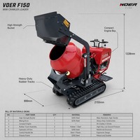 Mini-chargeuse sur chenilles VOER F150, poids opérationnel 642 kg, capacité de la benne 0,145 m³, équipement de chantier professionnel, vente en gros