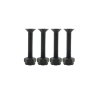 Kit d'accessoires de fixation pour skateboard : Vis et écrous, supports pour longboard, conception double-courbée, vis antidérapantes en acier au carbone noir