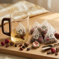 Sachets de thé aux fruits de framboise personnalisables OEM sous marque privée, 50g, lot de 10, mélange de baies gourmandes pour la vente au détail et la vente en gros