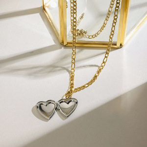 Collar de acero de titanio con forma de corazón para mujer, regalo, joyería, cadenas de moda, collares - Product Image 4