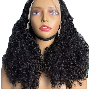 <span class=keywords><strong>Cheveux</strong></span> humains vierges Remy de qualité 14A, 13*4, français, pour perruque, noir, densité 350%, bouclés crépus, longueur moyenne - Product Image 1
