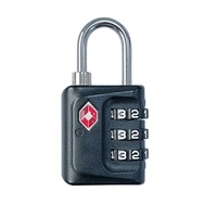 Cadenas à combinaison certifié TSA, 3 chiffres, ABS noir, léger, pour valise de voyage, sac à dos, casier