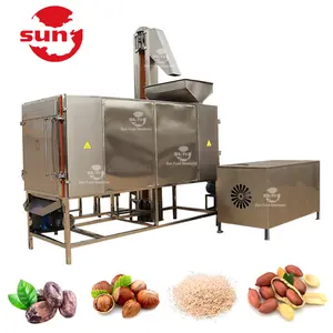 Continuous nut roasting machine automatic electric gas type peanut almond cashew nut roaster equipment