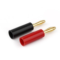 Connecteur de câble à fiche banane de 4mm pour haut-parleurs d'amplificateur audio DIY, cuivre plaqué or, sans soudure, état neuf, sortie DC