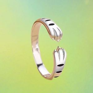New Trendy Sweet Lover Animal Paw <b>Couple</b> <b>Ring</b> Trend Personality Open <b>Ring</b> for Lover Men Women Finger Diamond <b>Ring</b> for Wedding - Product Image 6