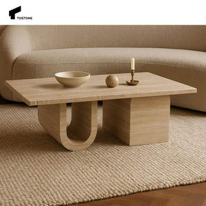 토스톤 인기있는 천연 베이지 화이트 석회화 타원형 식탁 현대적인 스타일 식당 아파트 홈 인테리어 장식 - Product Image 2