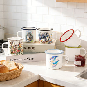 Taza <span class=keywords><strong>de</strong></span> Esmalte para Sublimación DIY, Borde Colorido, Acero Inoxidable, 6 Opciones <span class=keywords><strong>de</strong></span> Color, Taza <span class=keywords><strong>de</strong></span> Regalo Conmemorativa Personalizada con Foto - Product Image 2