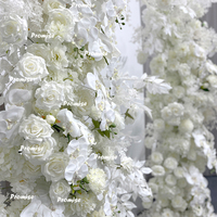 Promesse mariage arc fleurs assembler feuilles blanches fleur artificielle arc mariage fête d'anniversaire toile de fond