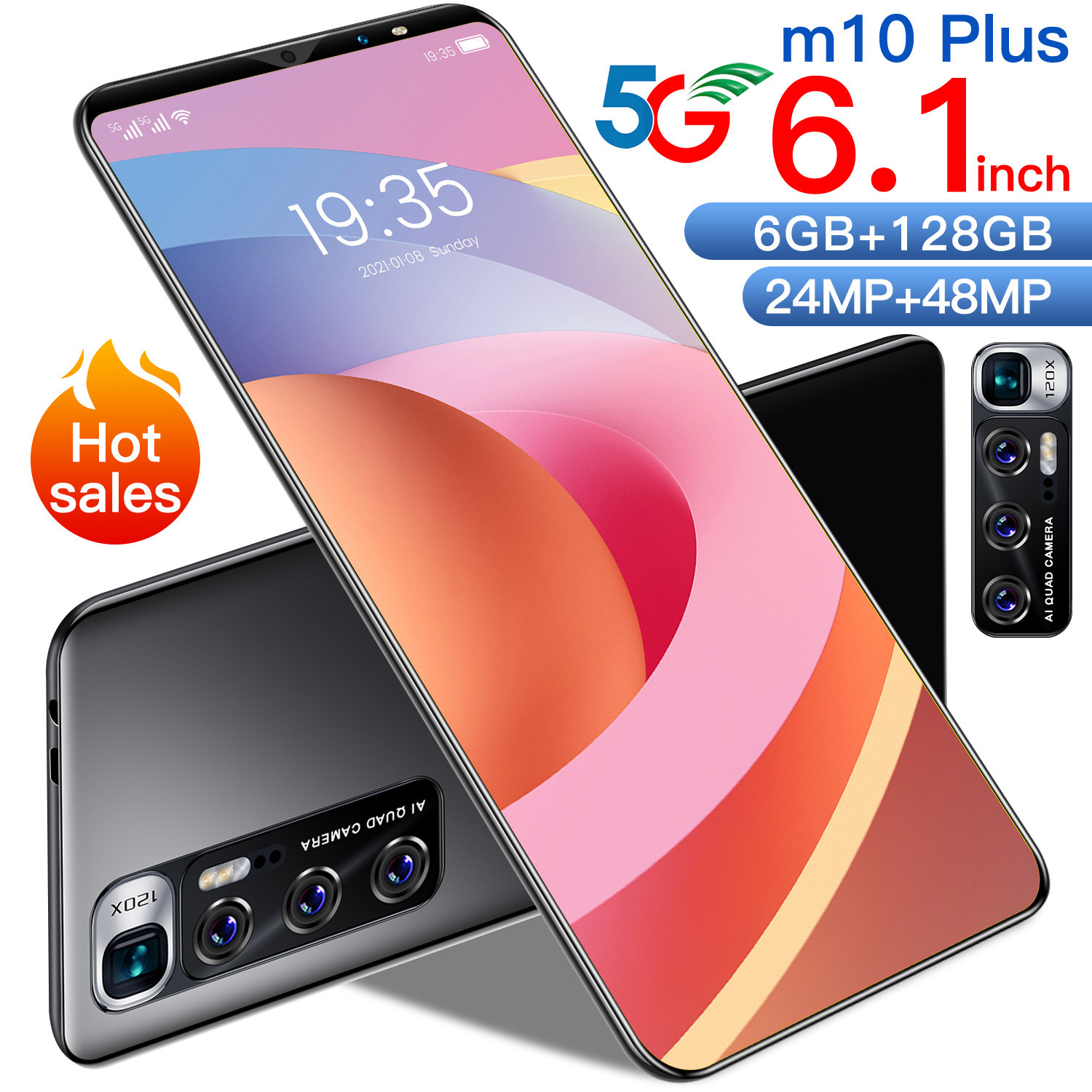 M10plus HD-экран, Высококачественная машина «все в одном» с распознаванием лица, сотовый телефон с большой памятью, мобильный телефон
