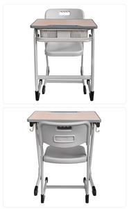 Escritorio y Silla Ajustables Ergonómicos y Ecológicos de MDF Verde y Acero para Uso Comercial en Escuelas Secundarias, Diseño Moderno, Hecho en <span class=keywords><strong>China</strong></span> - Product Image 5