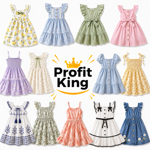Vestido de Verano de Algodón para Niñas, Cómodo para Uso Diario, Envío Mixto Aleatorio Disponible - Product Image 1