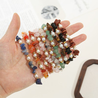 Bracelet de Bohême en Pierre Naturelle Irrégulière Fluorite Améthyste Cristal Rose Quartz Perle Bracelets Bracelets pour Femme