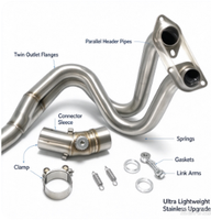 Système d'échappement complet de course modifié de qualité européenne pour moto V8, compatible JOG V8, DIO, BWS, ZX, DIO90, RR, DIO 26AA, ZX 26AA