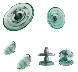 Aisladores de porcelana de suspensión de manchas de alto voltaje Aislador de disco de vidrio templado U120B